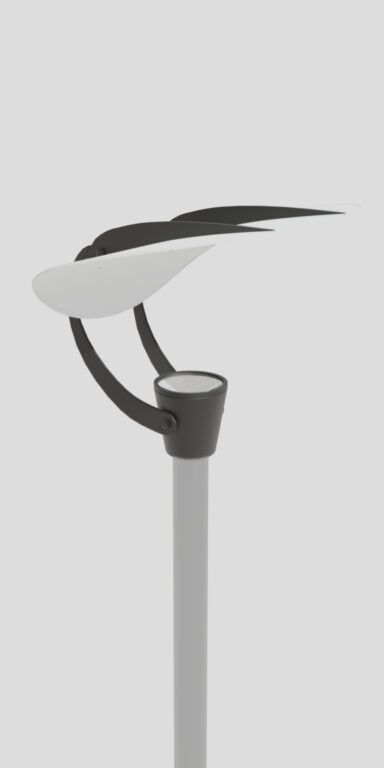 Luminaire moderne 12 Mercure, reflétant la lumière d'un panneau blanc